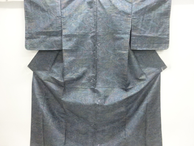 枝葉に風景模様本場大島紬着物（染）